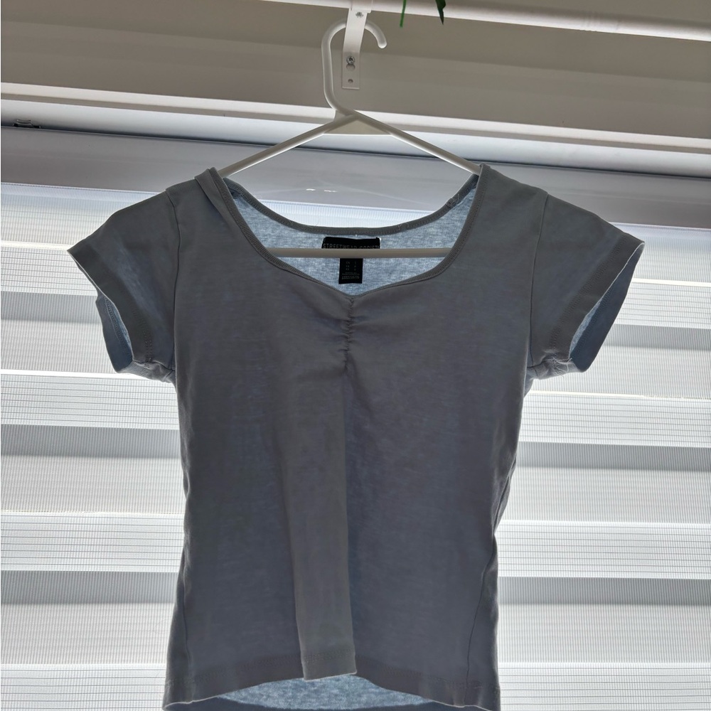 Urban Planet Gray Fitted Asymmetrical T-Shirt